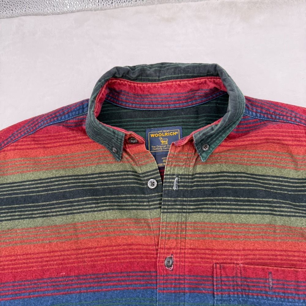 Vintage Woolrich Flannel Shirt Men's XL Southwest Aztec Stripe Button Up Front - Picture 5 of 10